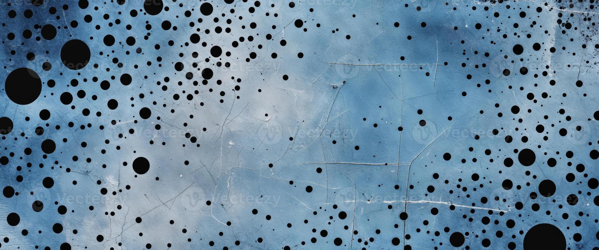 Abstract Weathered and Scratched Blue Paper with Black Dots Background Image photo