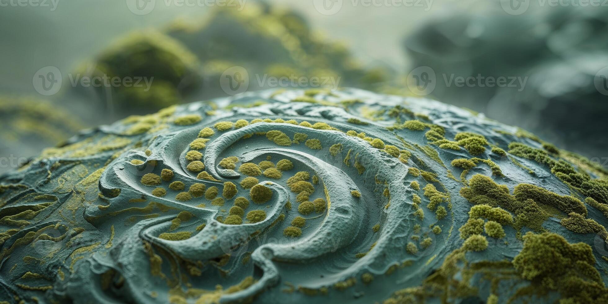 Textured mossy stone surface with an olive and slate gradient appearance. photo