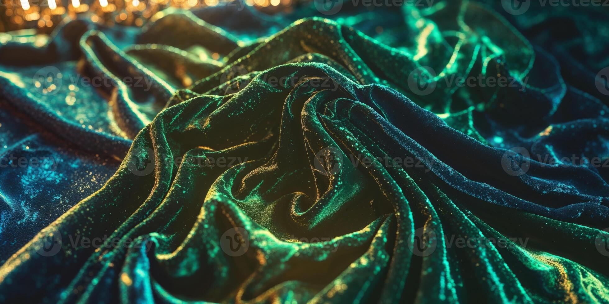 Illuminated crushed velvet texture with dynamic lighting effect creating a luxurious ambience photo