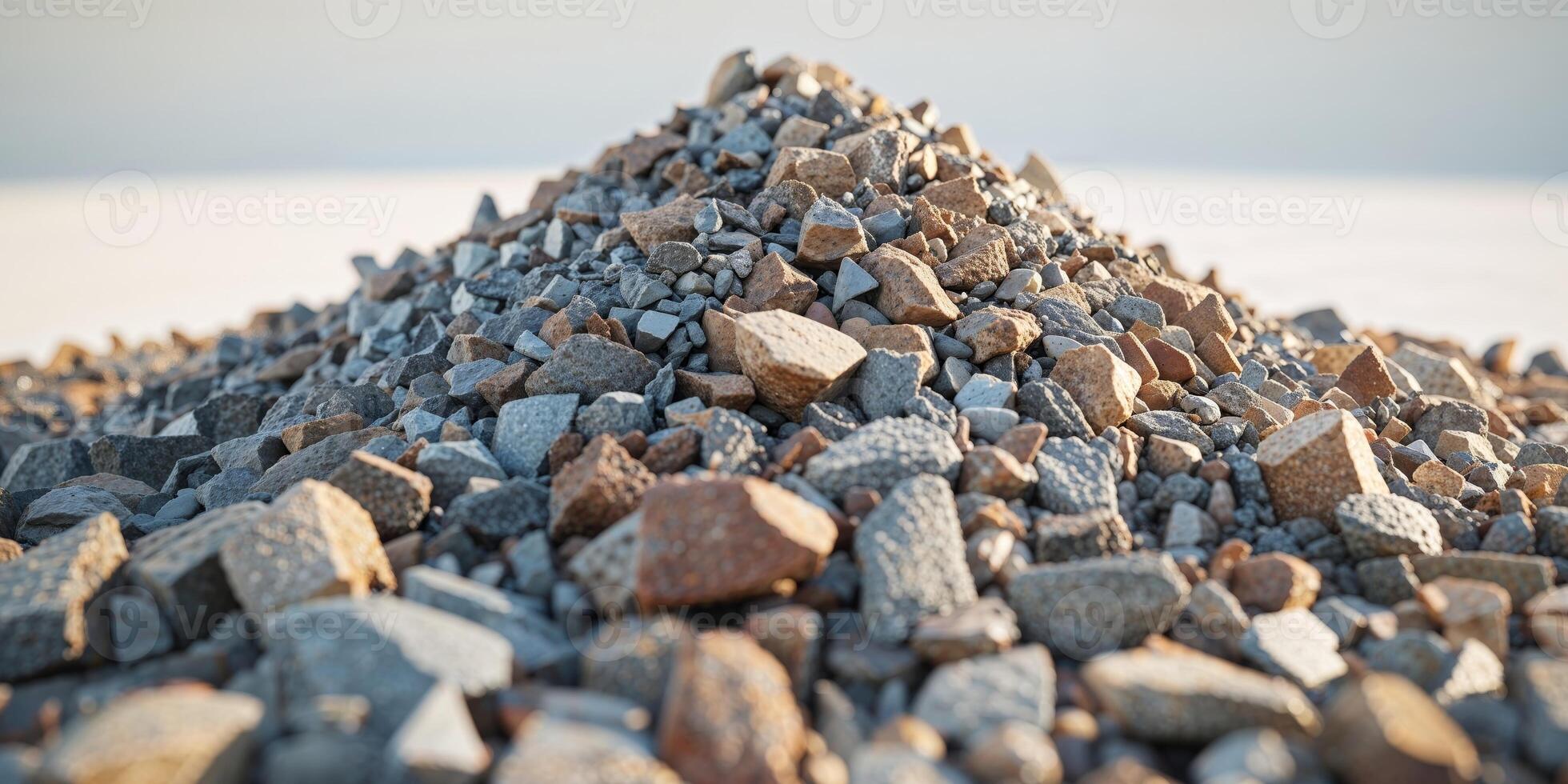 Gravel pile on a clean background for construction and landscaping. photo