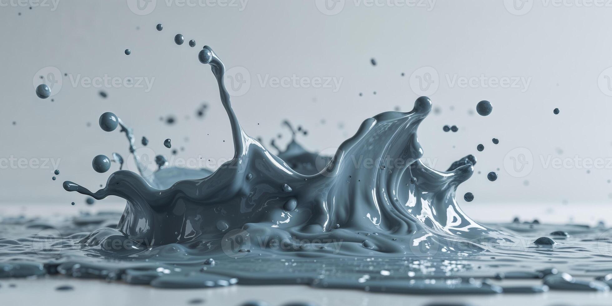 Grey substance appears to be flowing on a white surface. photo