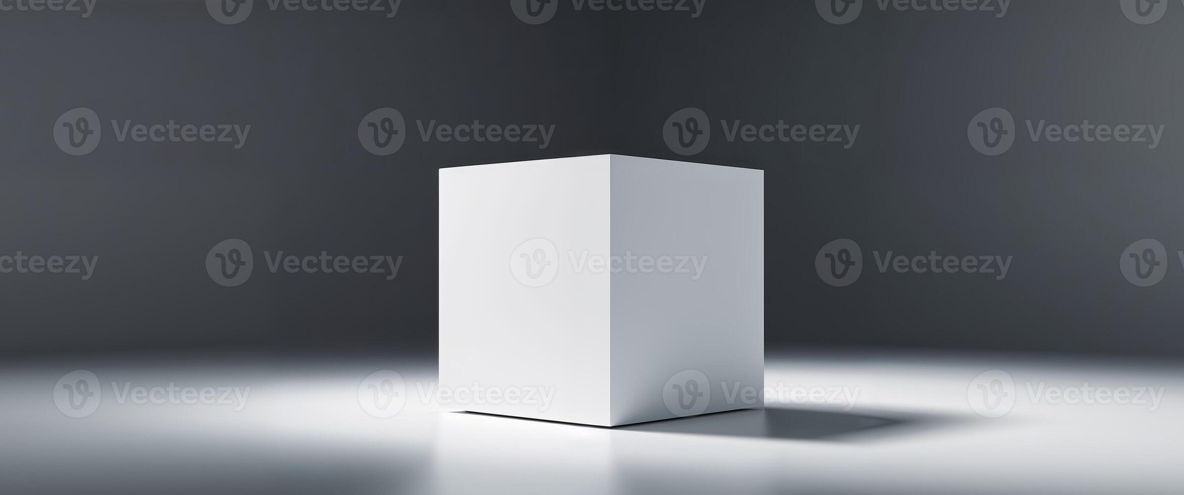 White box on a grey background with a light photo