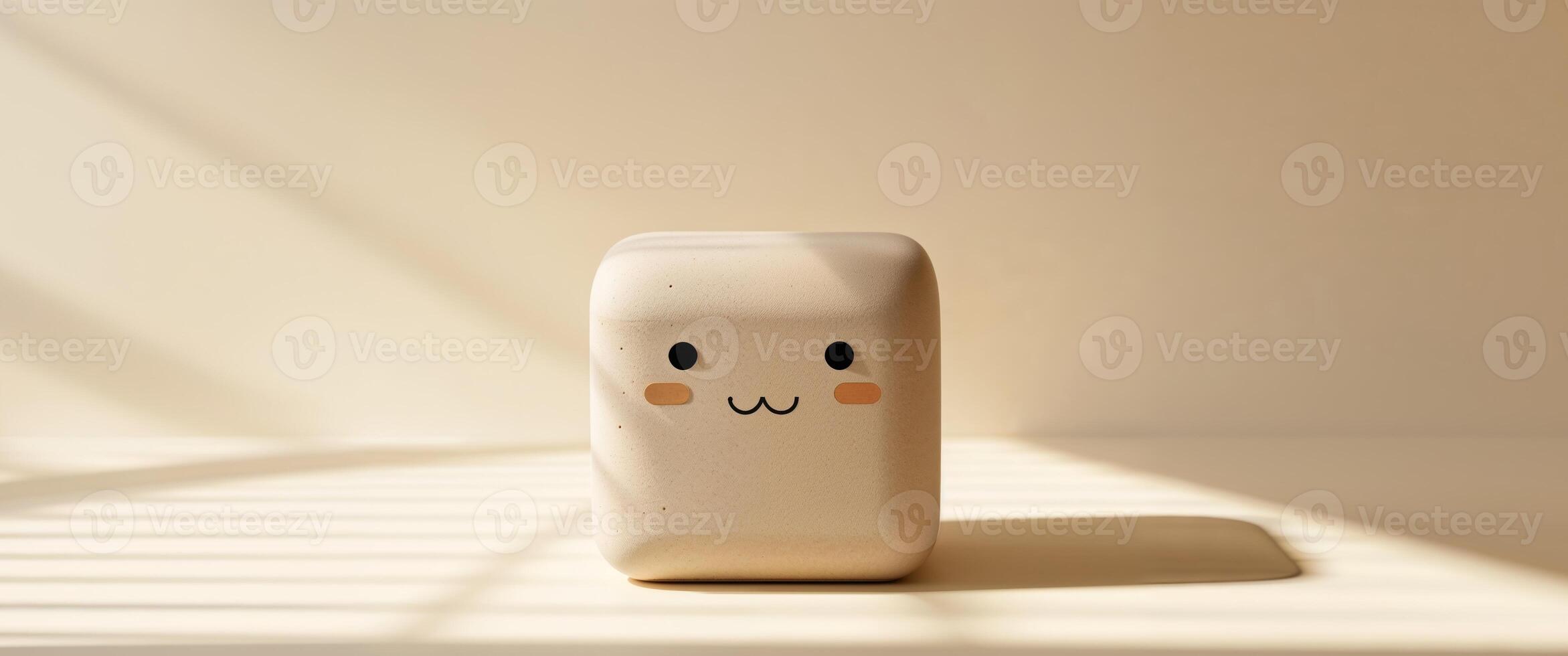 A cute little white box with a face on it photo