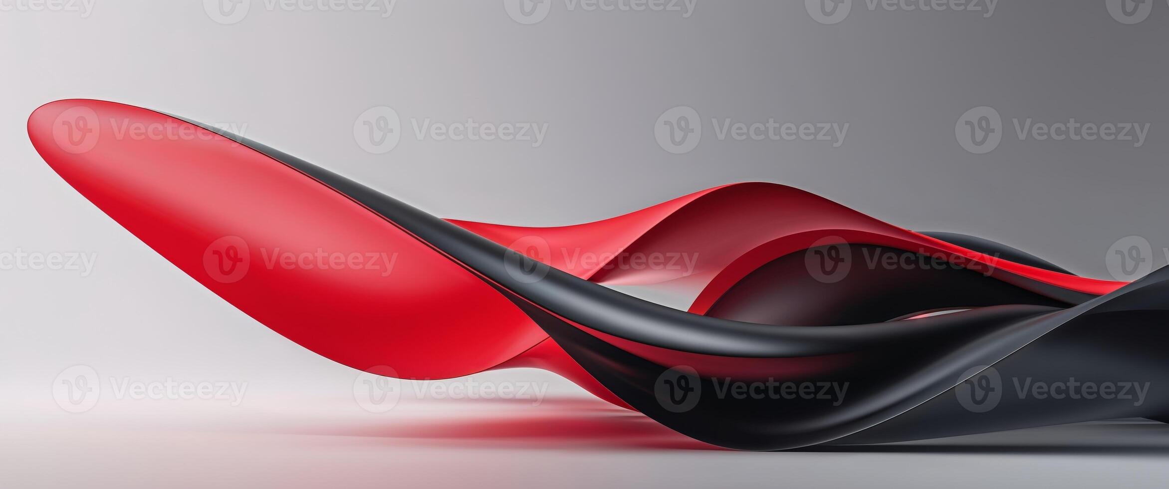 A black and red abstract design on a white background photo