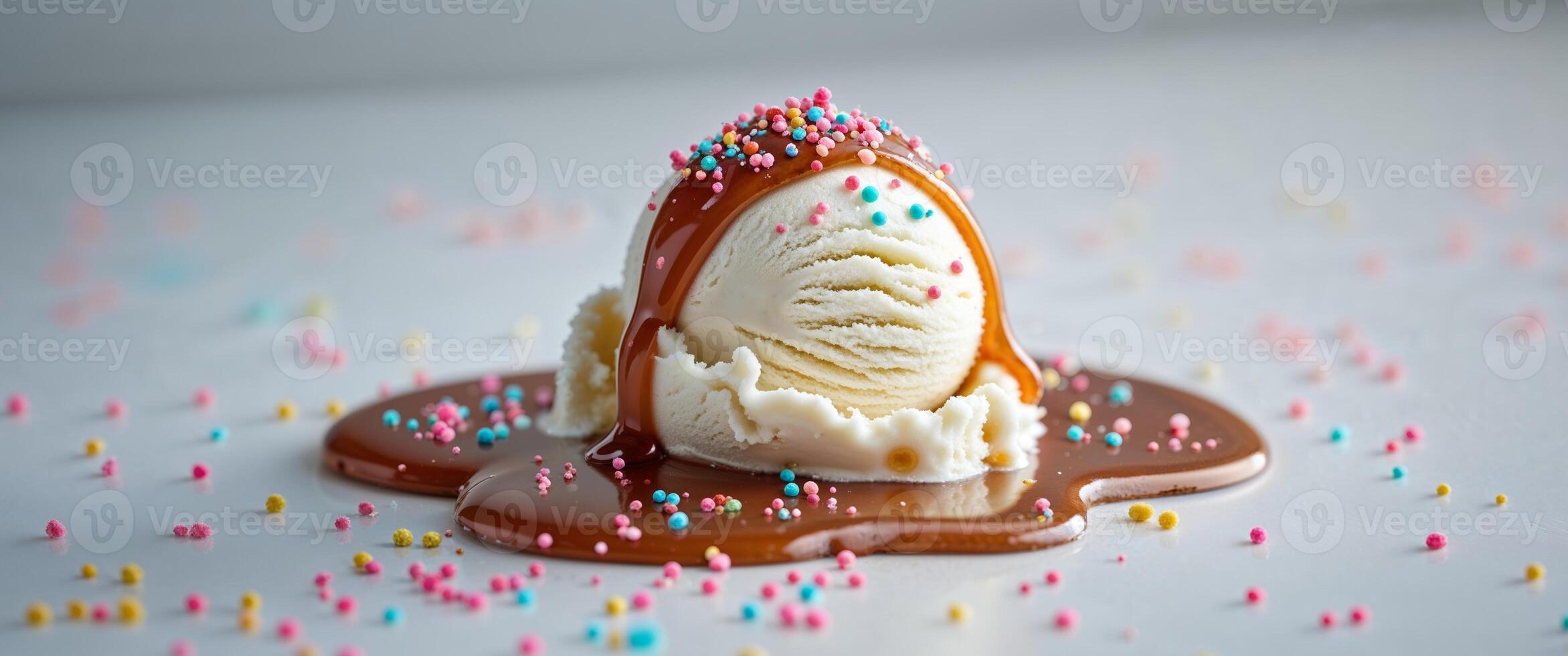 A scoop of ice cream with sprinkles on top photo