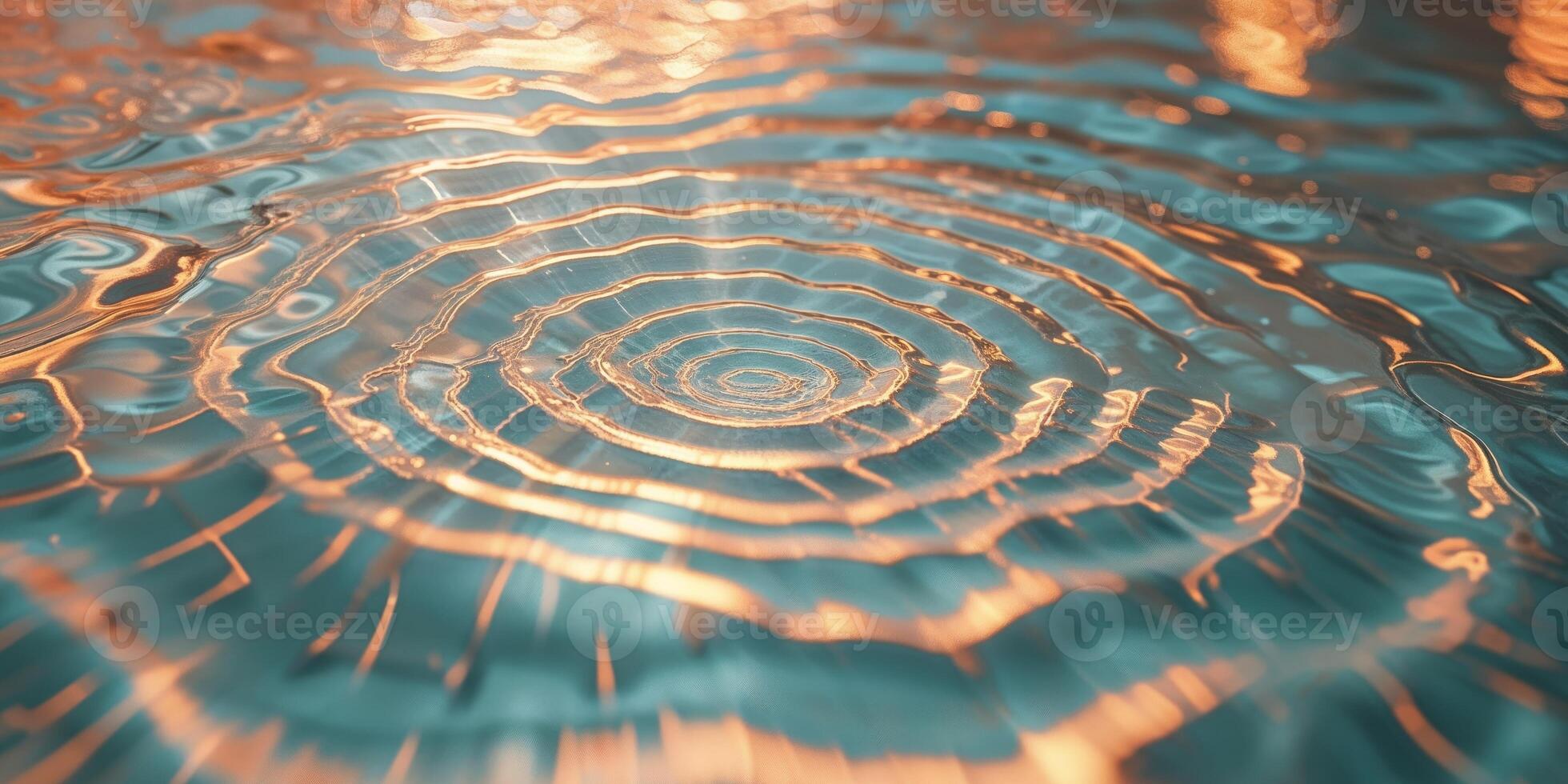 Abstract Water Surface with Concentric Ripples and Light Reflections in a Circular Motion creating a Dynamic Texture photo