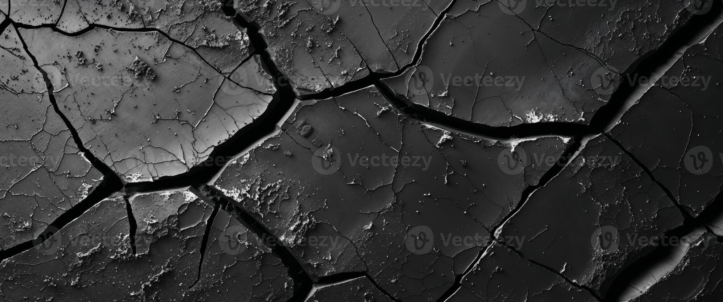 Dark Abstract Background Showing Cracks and Wrinkles on Surface. photo
