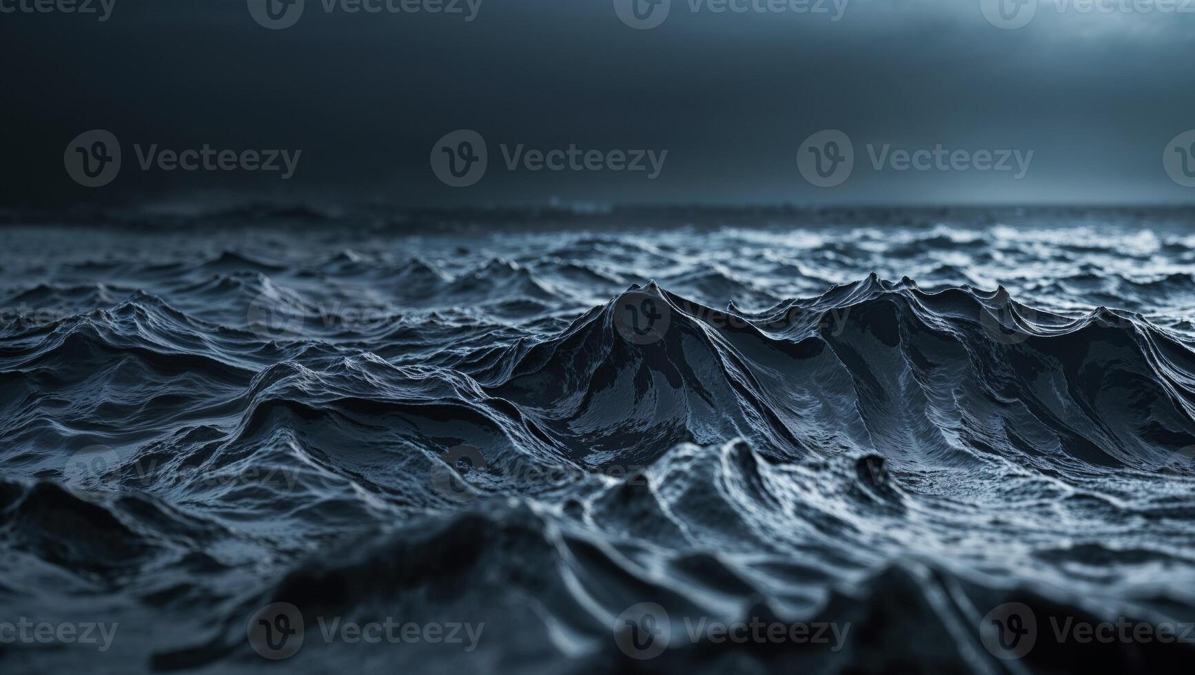 Dark abstract texture resembling stormy ocean surface with ripples photo