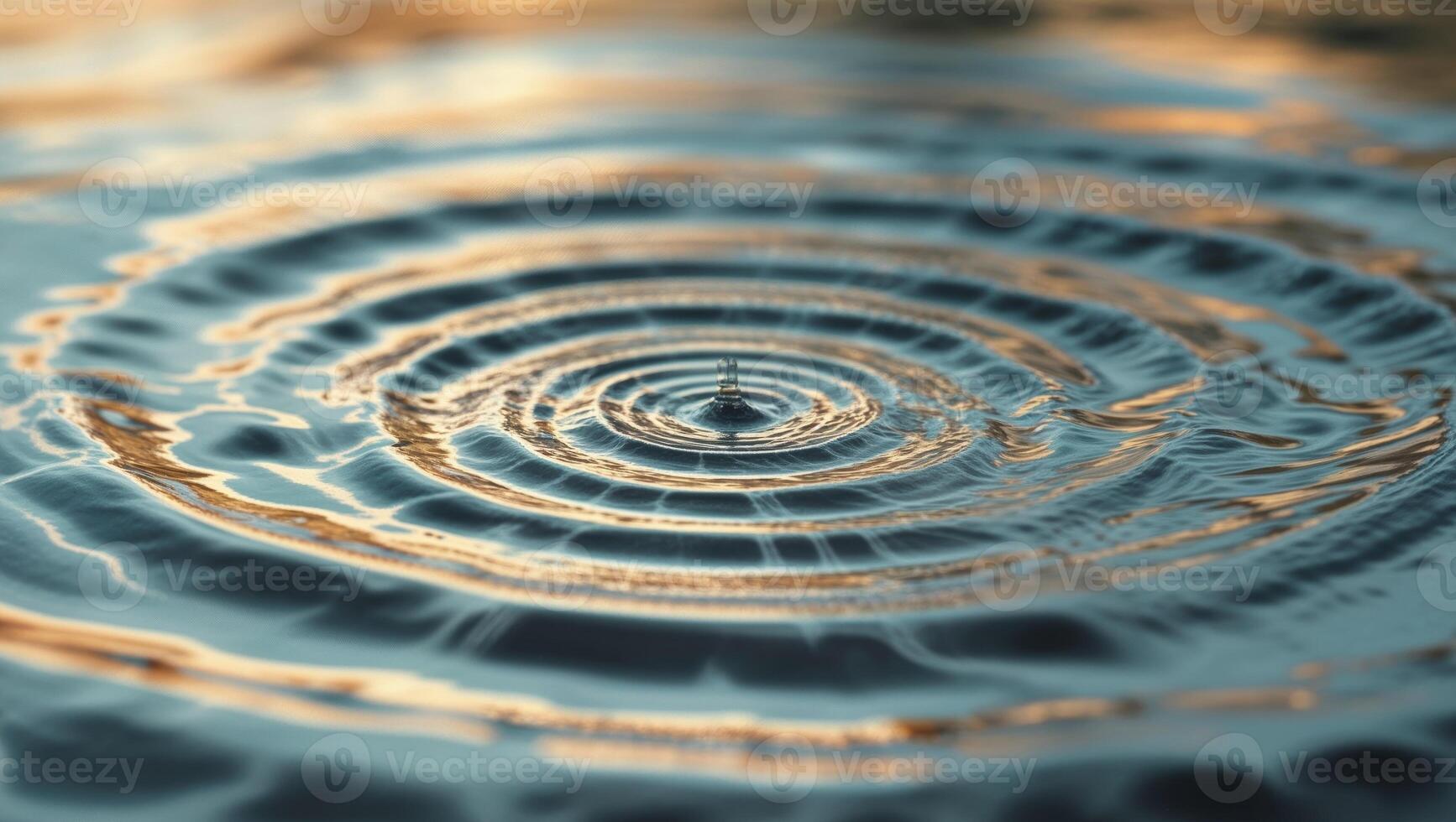 Concentric Ripples Spreading on Serene Water Surface photo