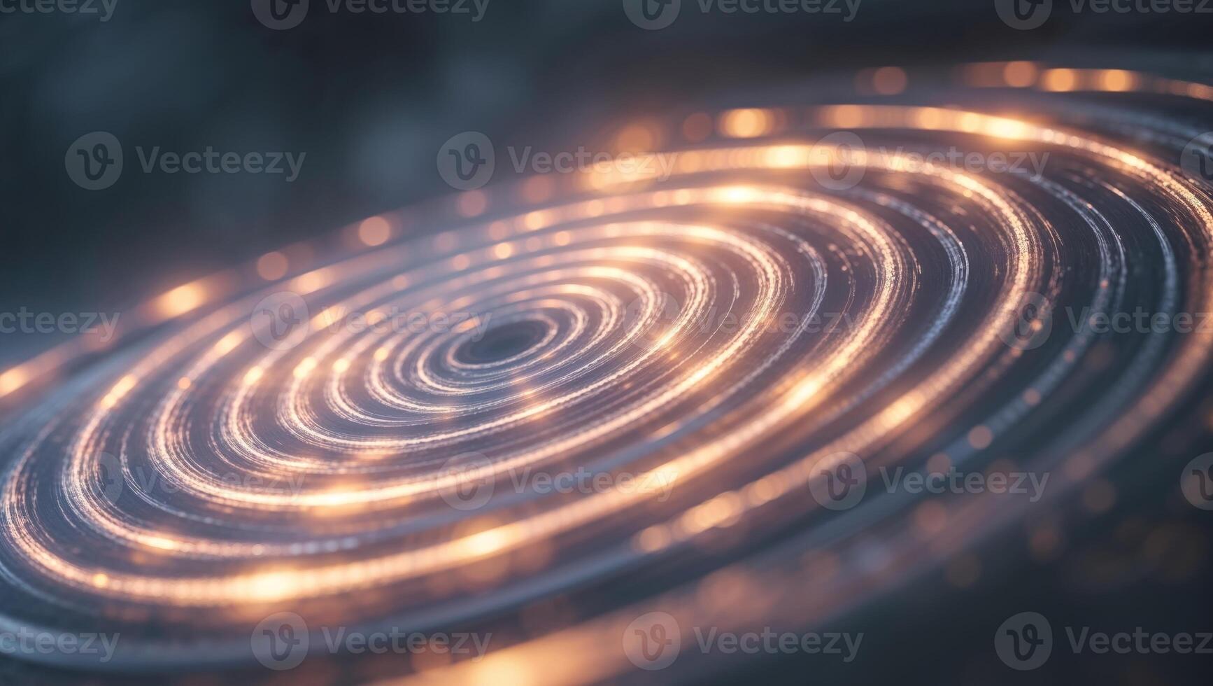 Glowing concentric circles rippling outward. photo