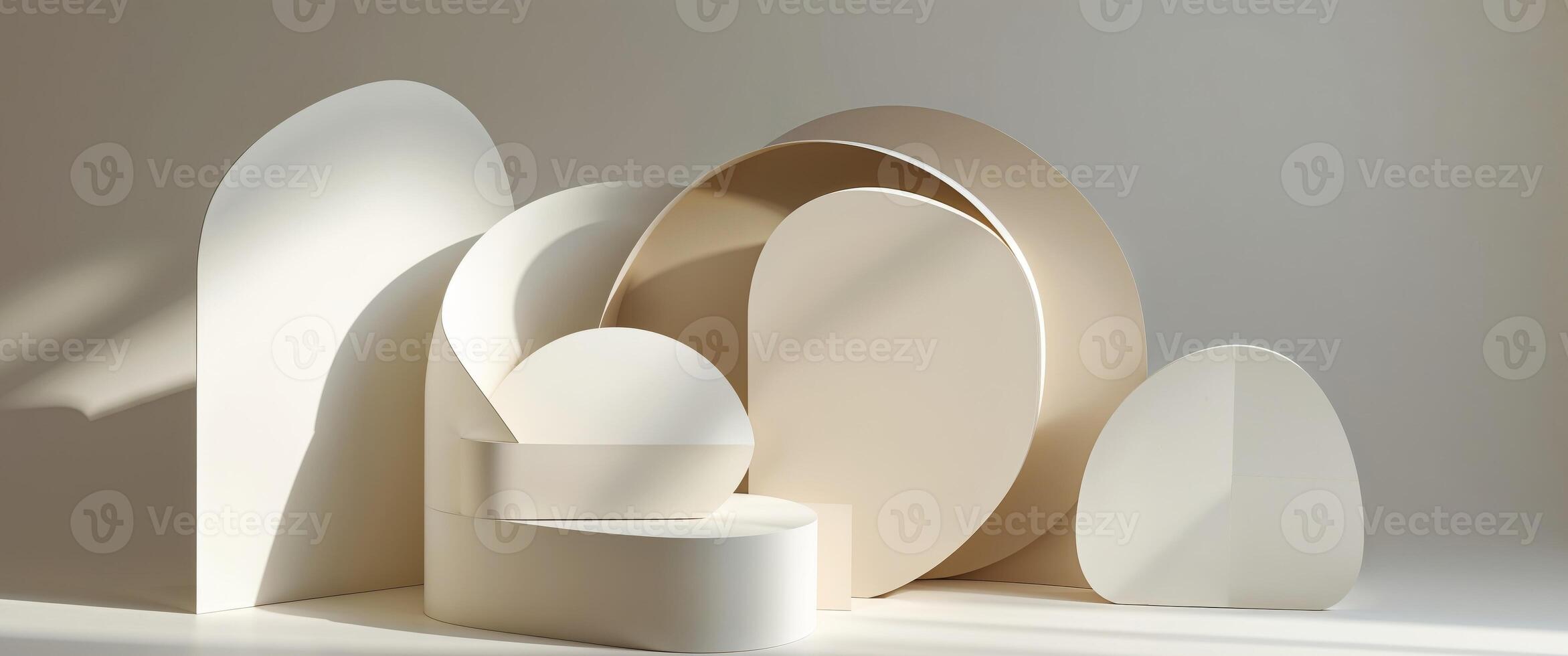 A group of white shapes on a table photo