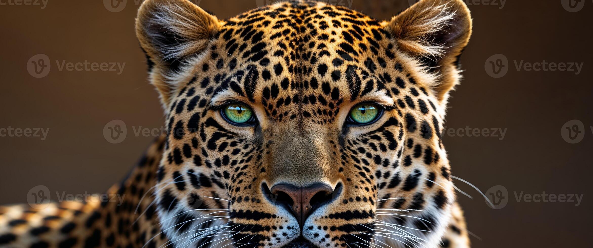 stunning close up of leopard showcasing its striking features and piercing gaze photo