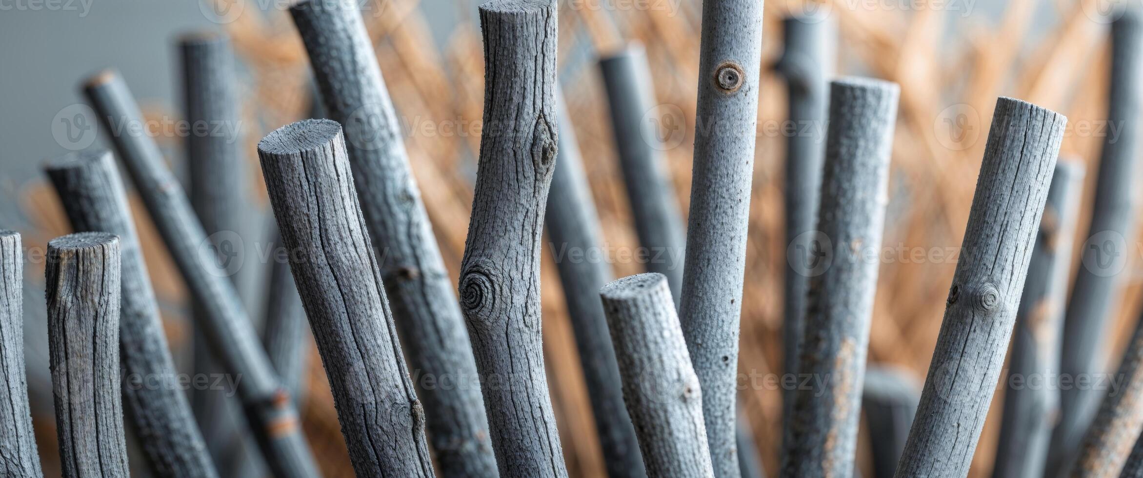 Rustic Gray Wooden Sticks Natural Texture Background photo