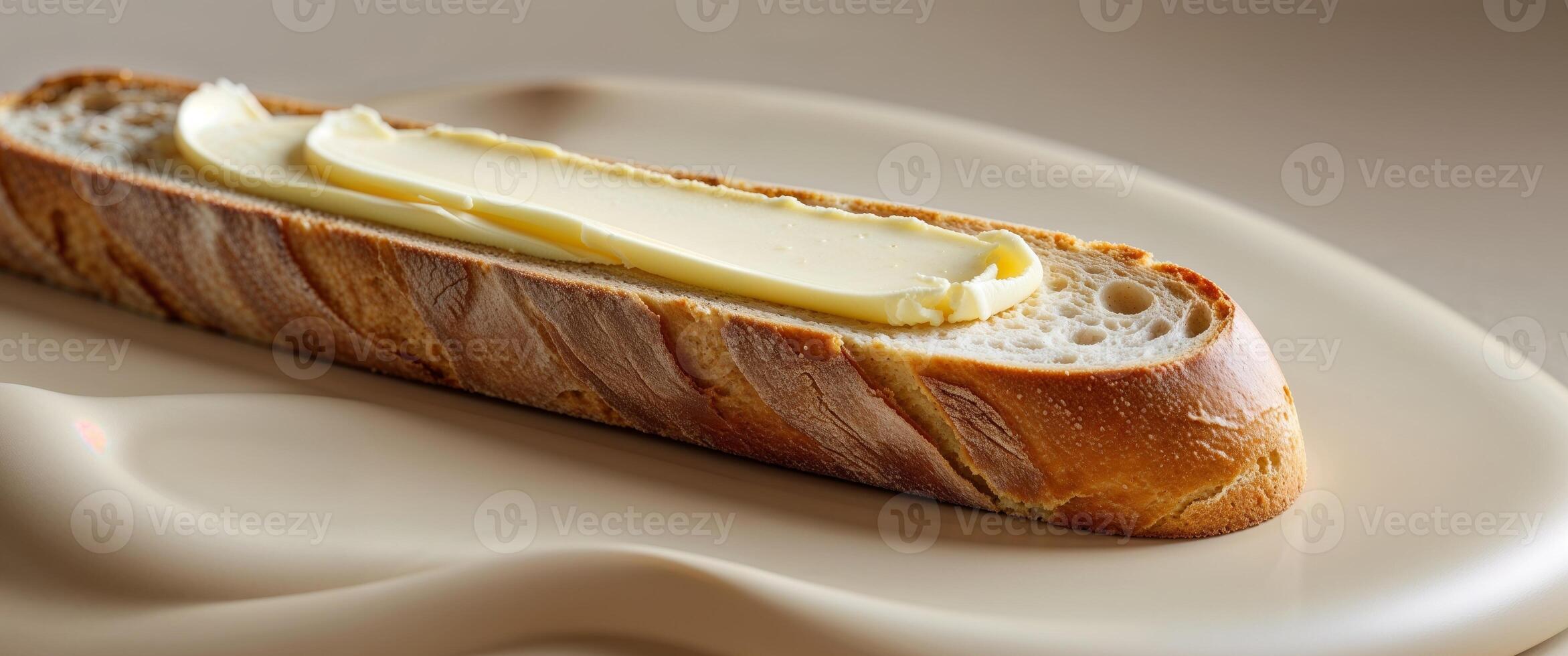 A piece of bread with butter on it photo