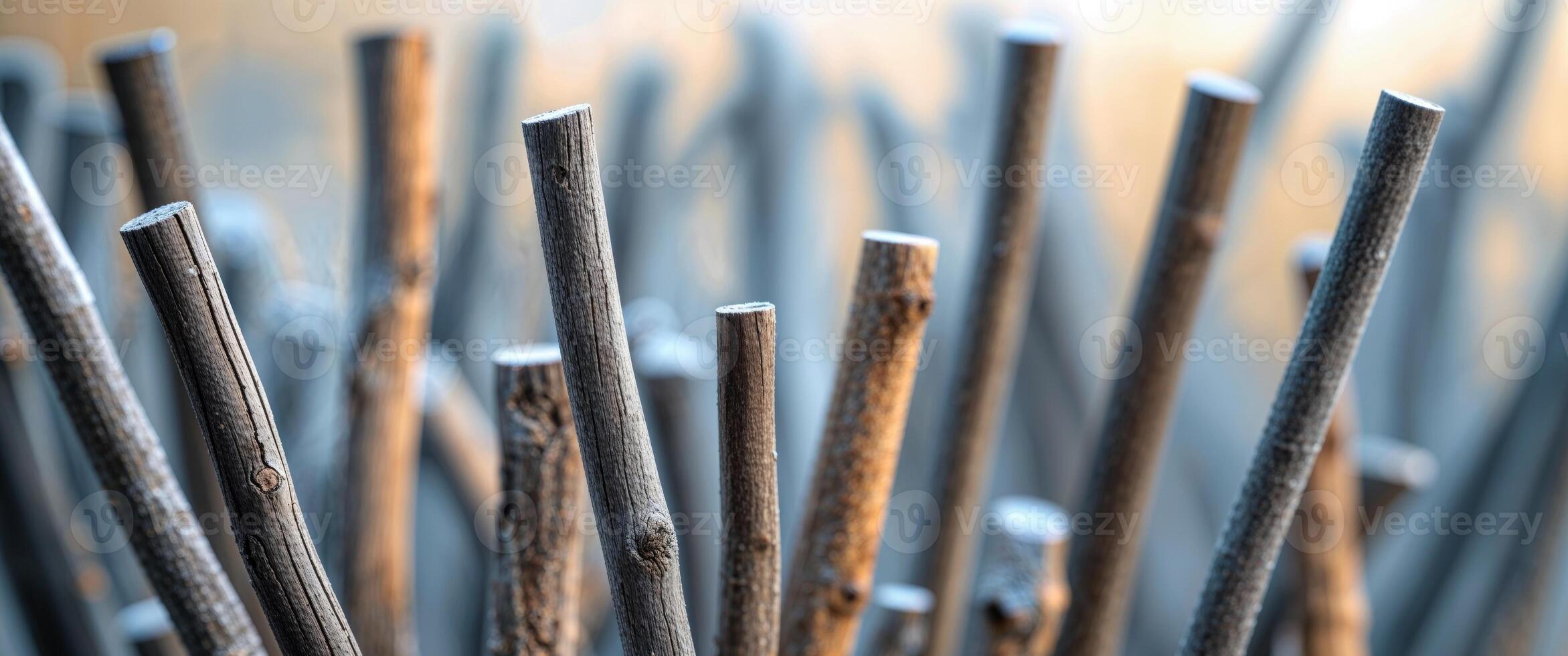 A close up of a bunch of sticks photo