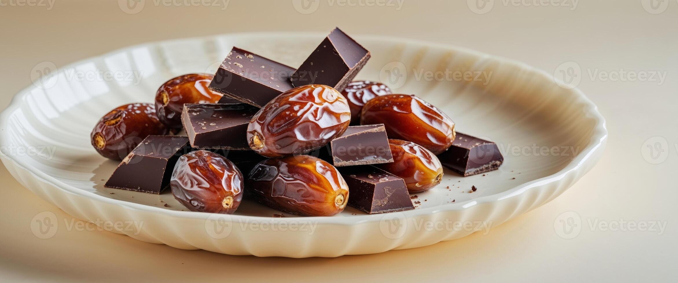 A bowl of dates and chocolate photo