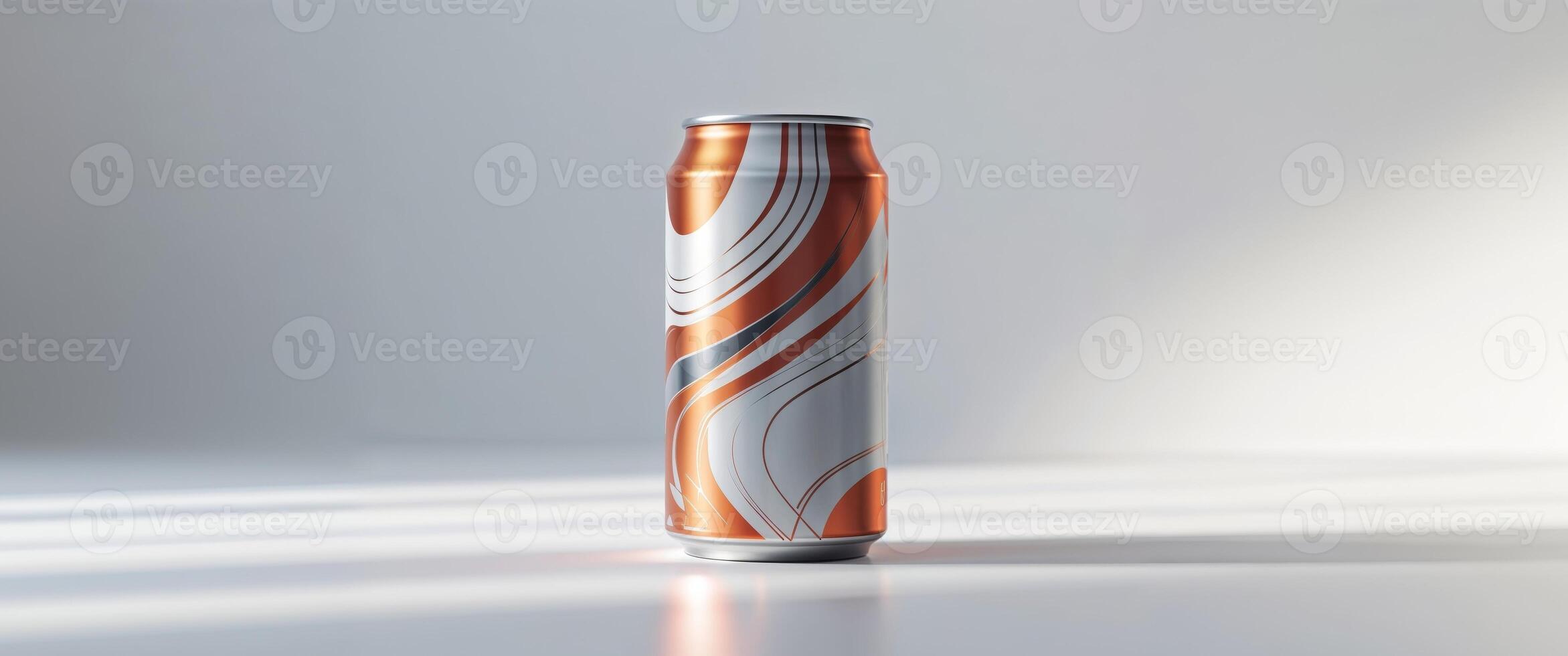 Mockup of a creative beverage can design. photo