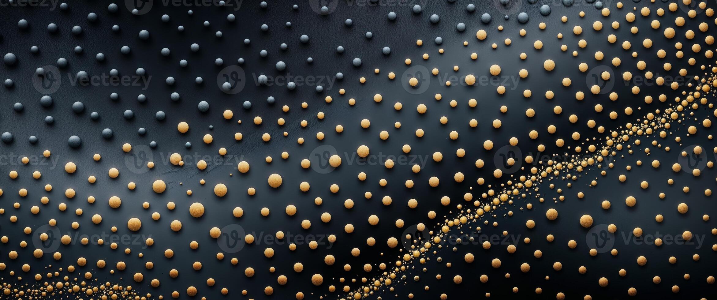 A black and gold background with many drops of water photo