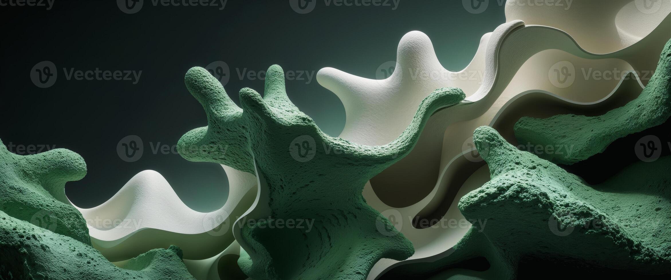 A close up of a green and white object photo