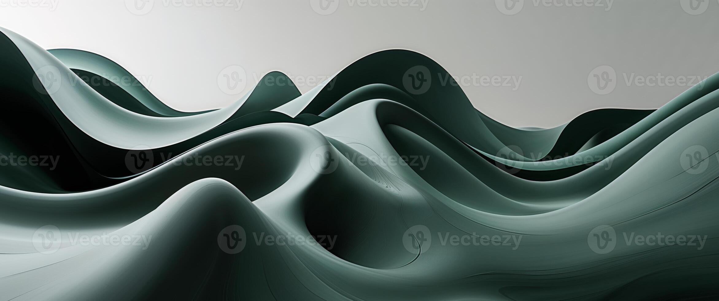 A 3d image of waves in green and white photo