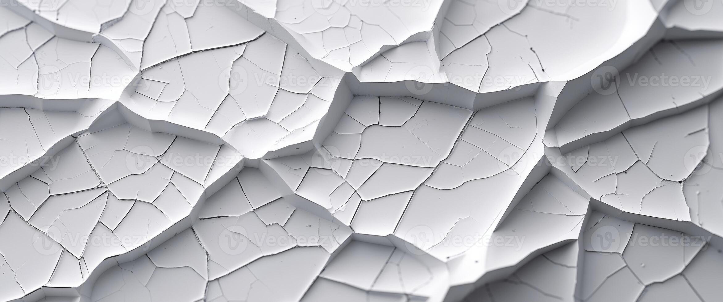 Cracked White Surface Texture with Sharp Lines and Angular Shapes. photo