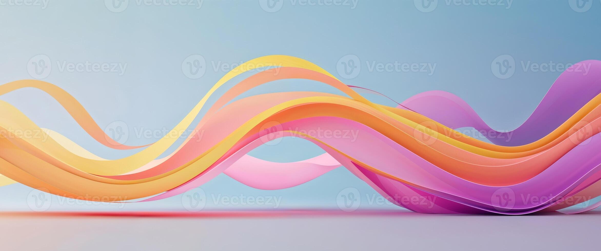 Colorful wavy shapes flowing on blue background photo