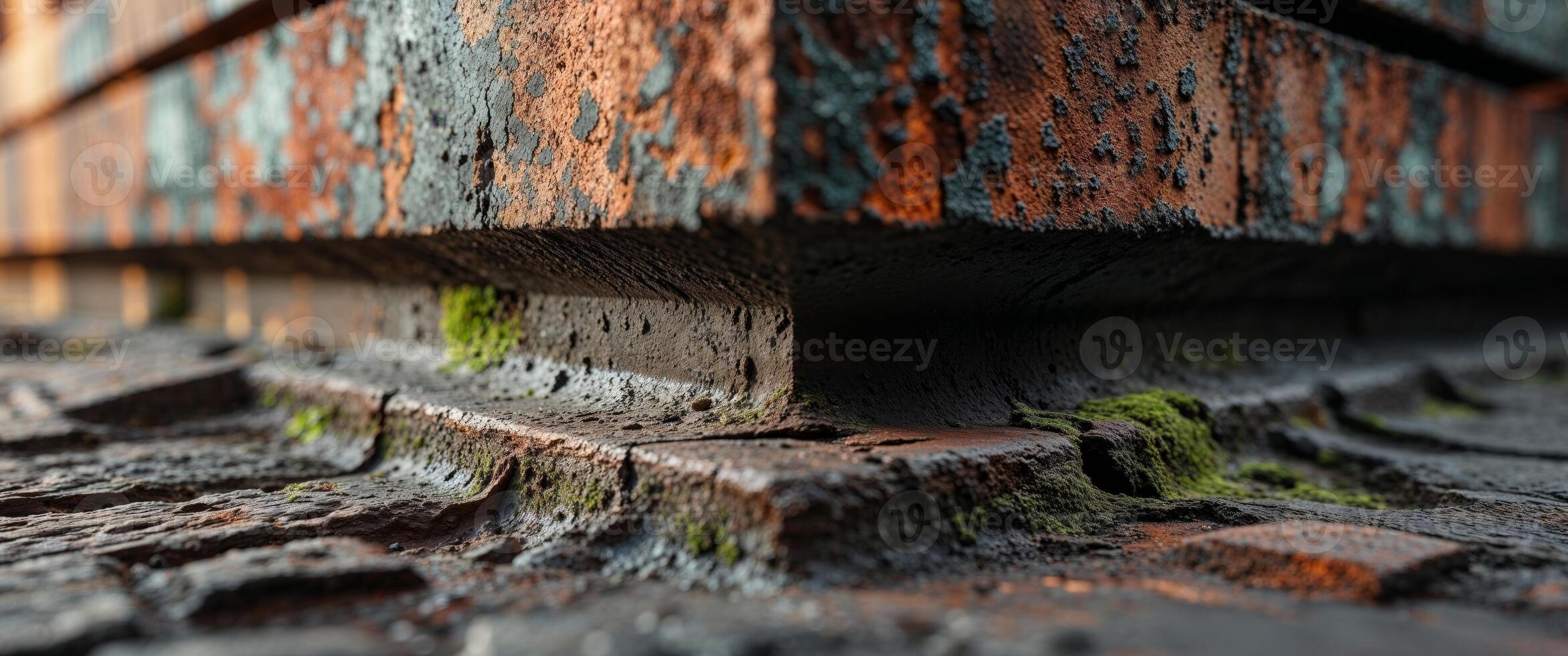 Close Up Foundation Junction The base of the buildings where old photo