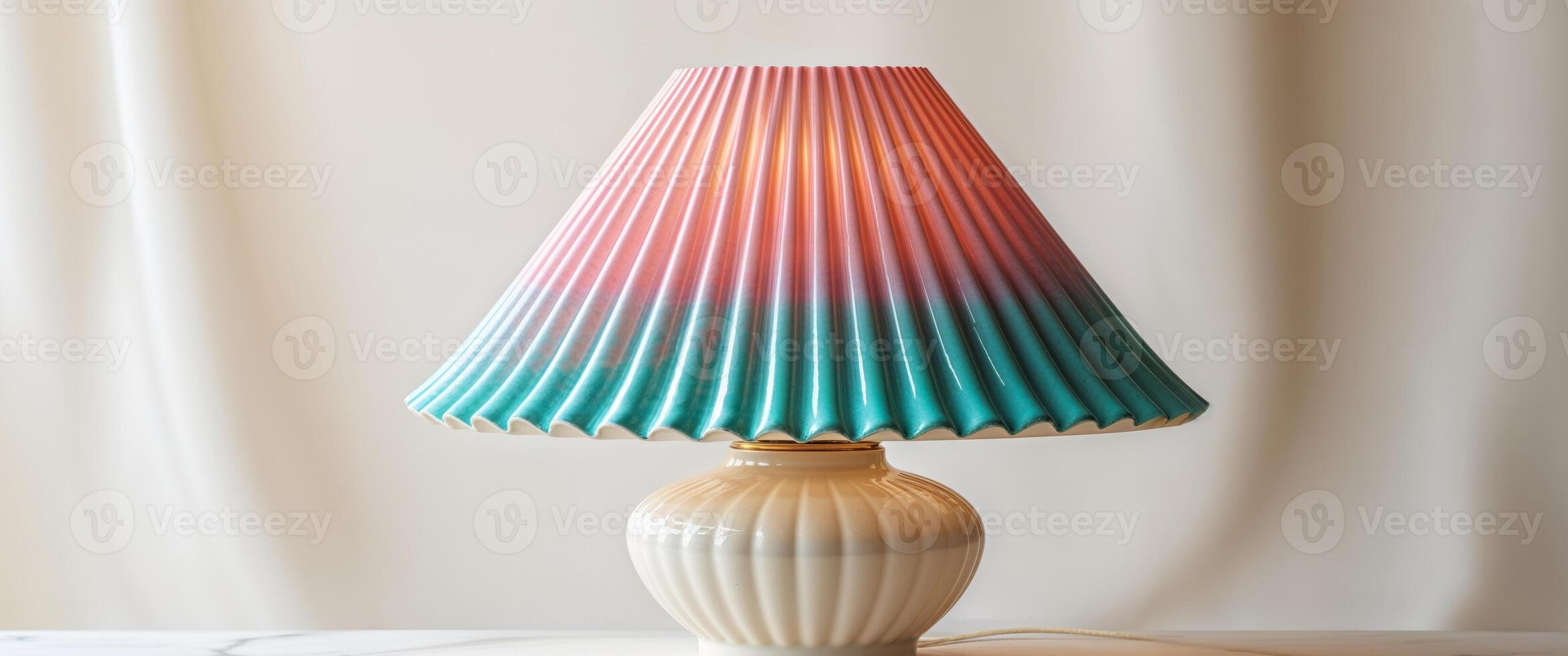 A table lamp with a colorful shade photo