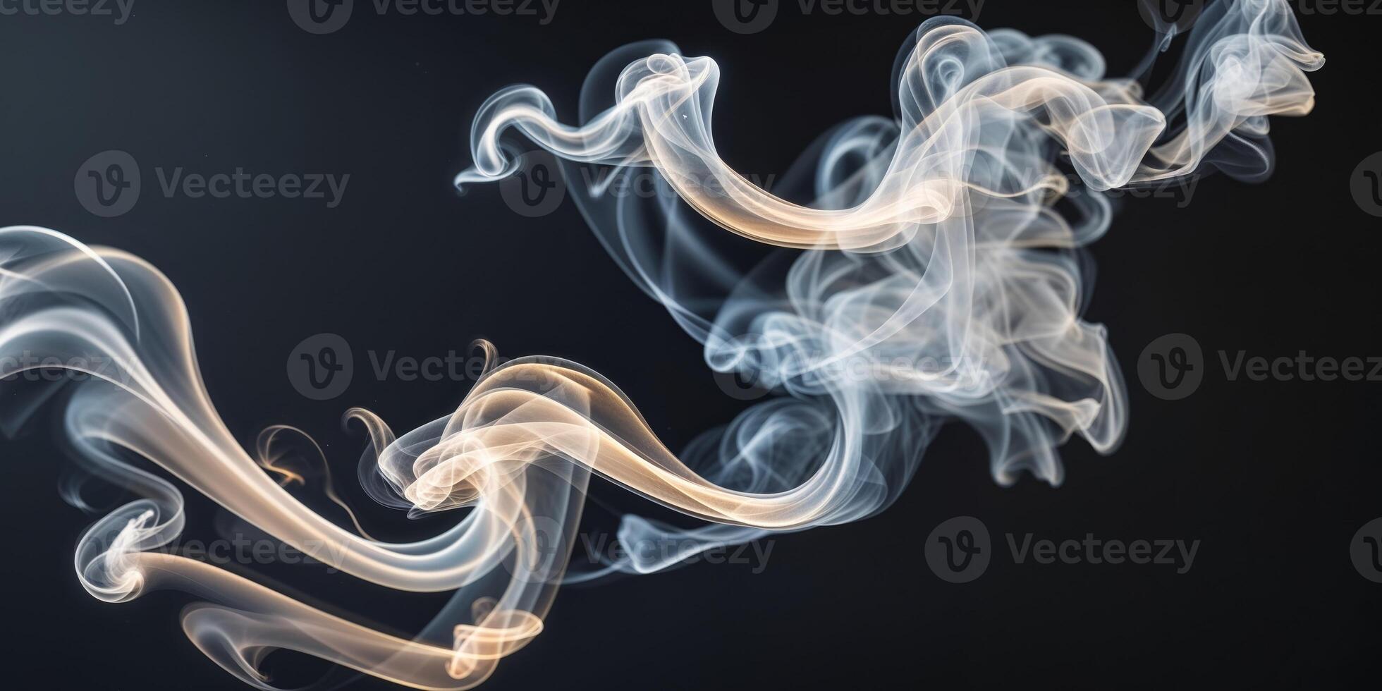 Abstract texture of illuminated smoke on a dark background photo