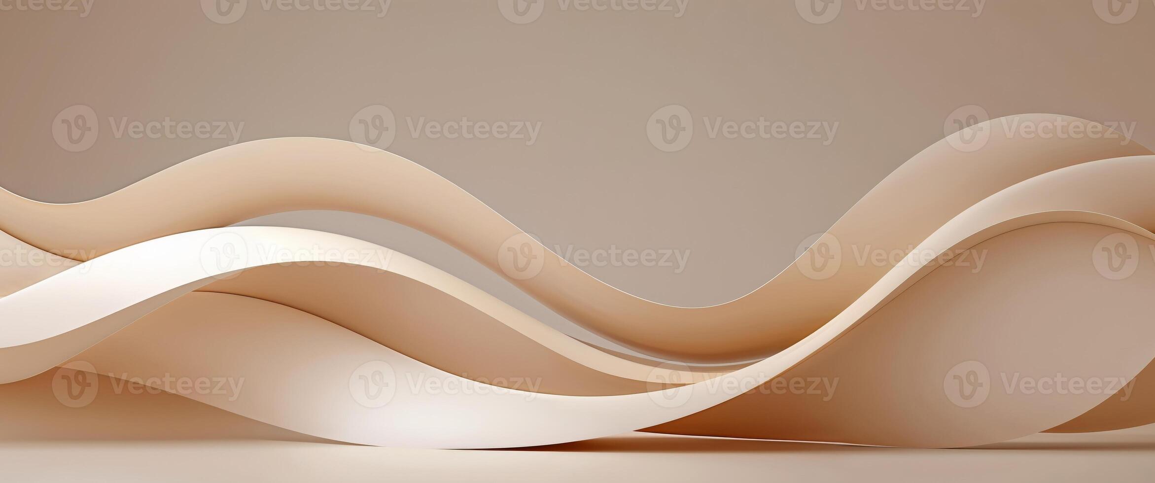 Wavy Curves Abstract Background in Beige photo