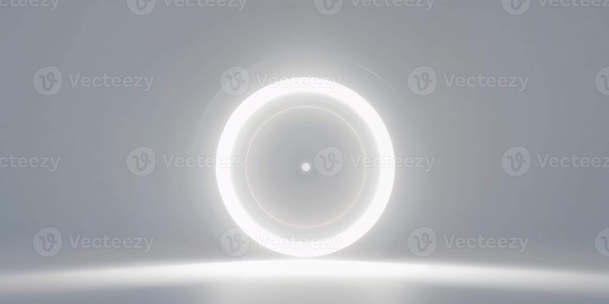 A white light is shining on a circular object photo