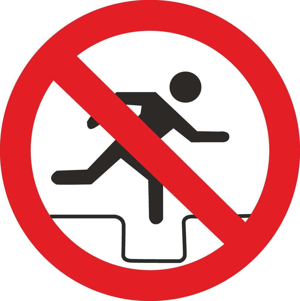 no ditch jumping sign vector