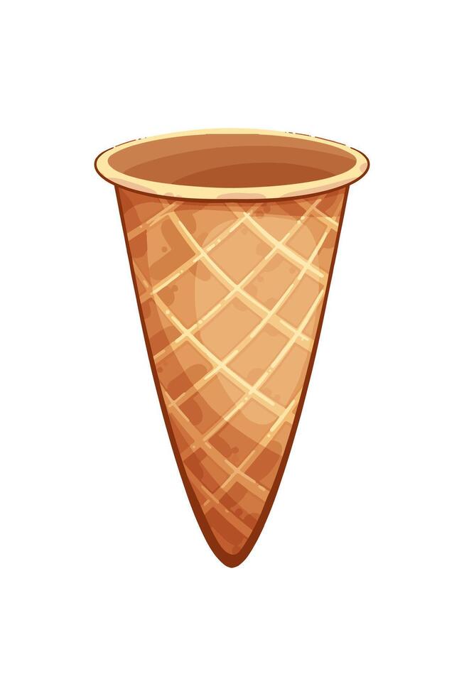 Candy waffle cone for ice creame scoops constructor for create your own design, sweet eat, Tasty summer dessert hand drawn illustration vector