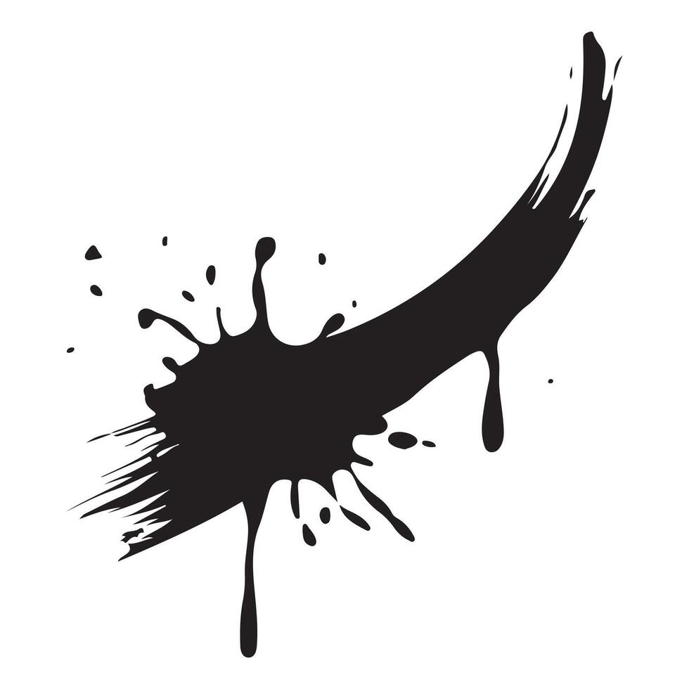 Black Brush Strokes in Various Sizes and Directions on White Background vector