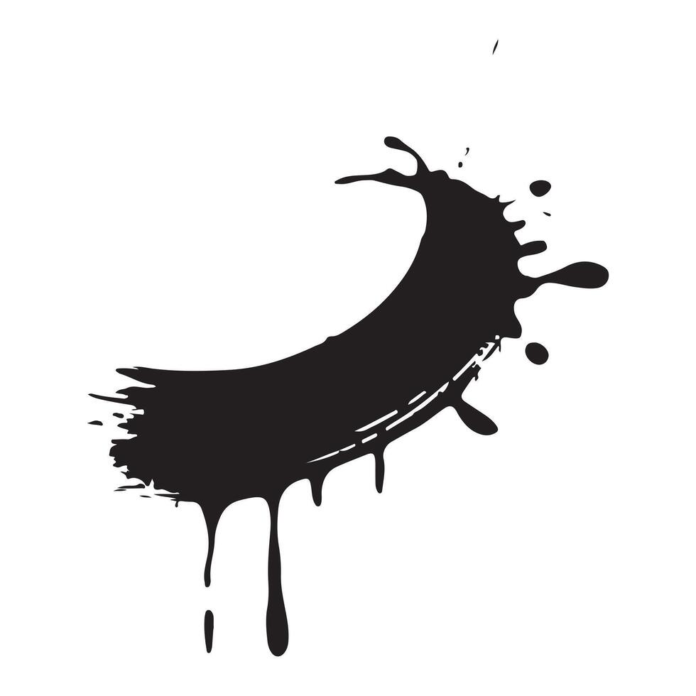 Collection of Black Brush Strokes on White Background Abstract Art vector
