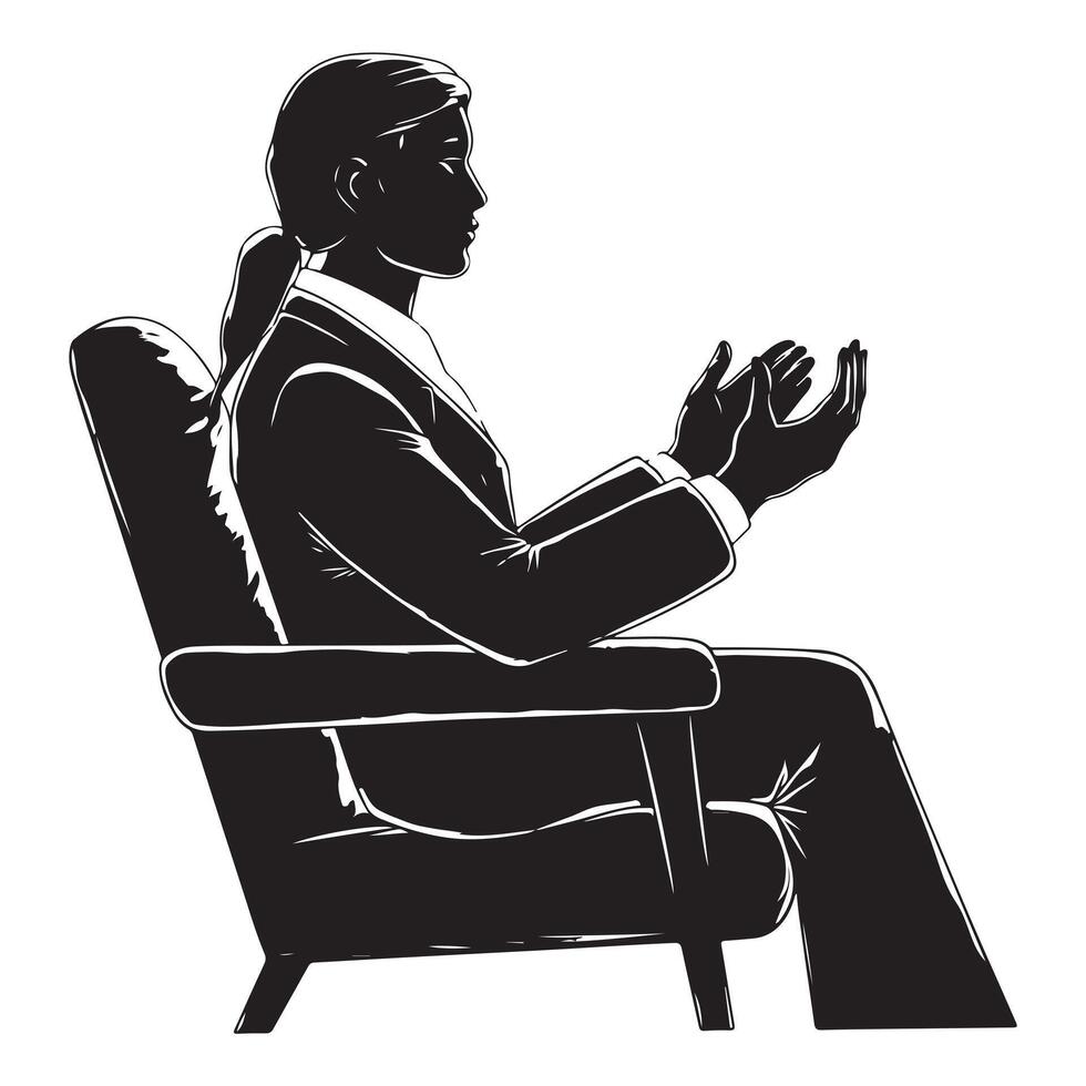 Therapist Silhouette Side Profile Isolated vector