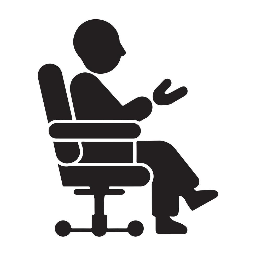 Black Silhouette of Counselor Side View vector