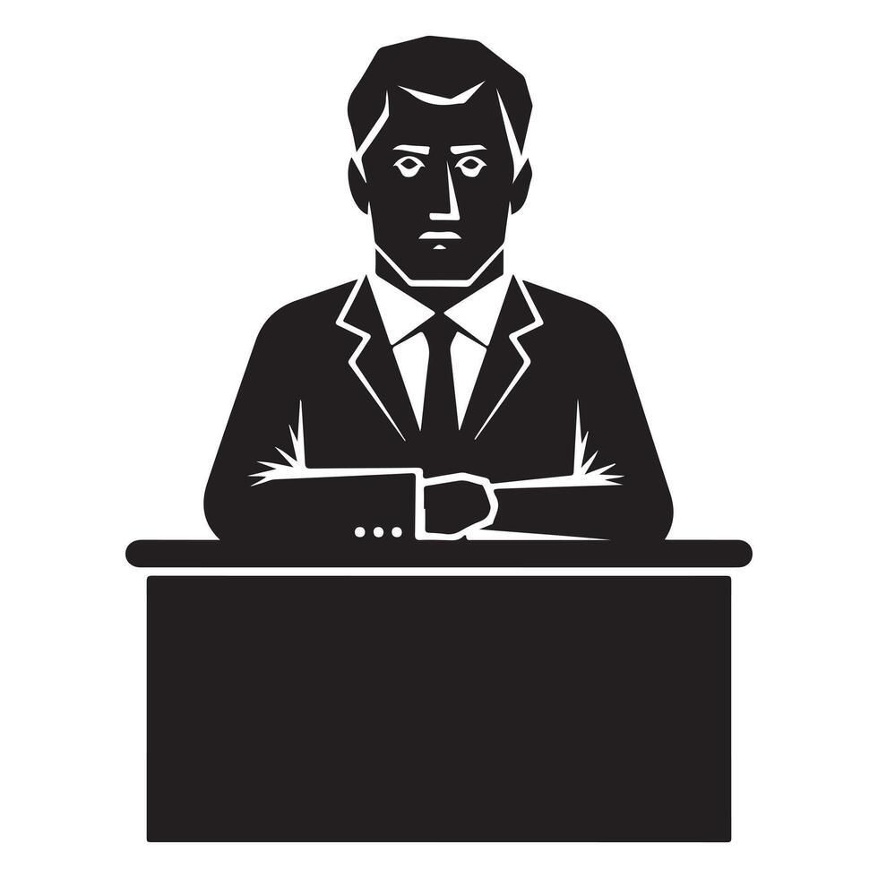 Black Psychologist Image on Simple White Background vector