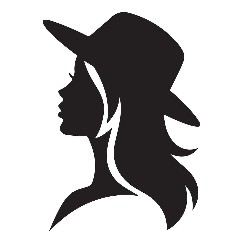 Anonymous Female Heads in Profile with Hairstyles in Black Outline vector