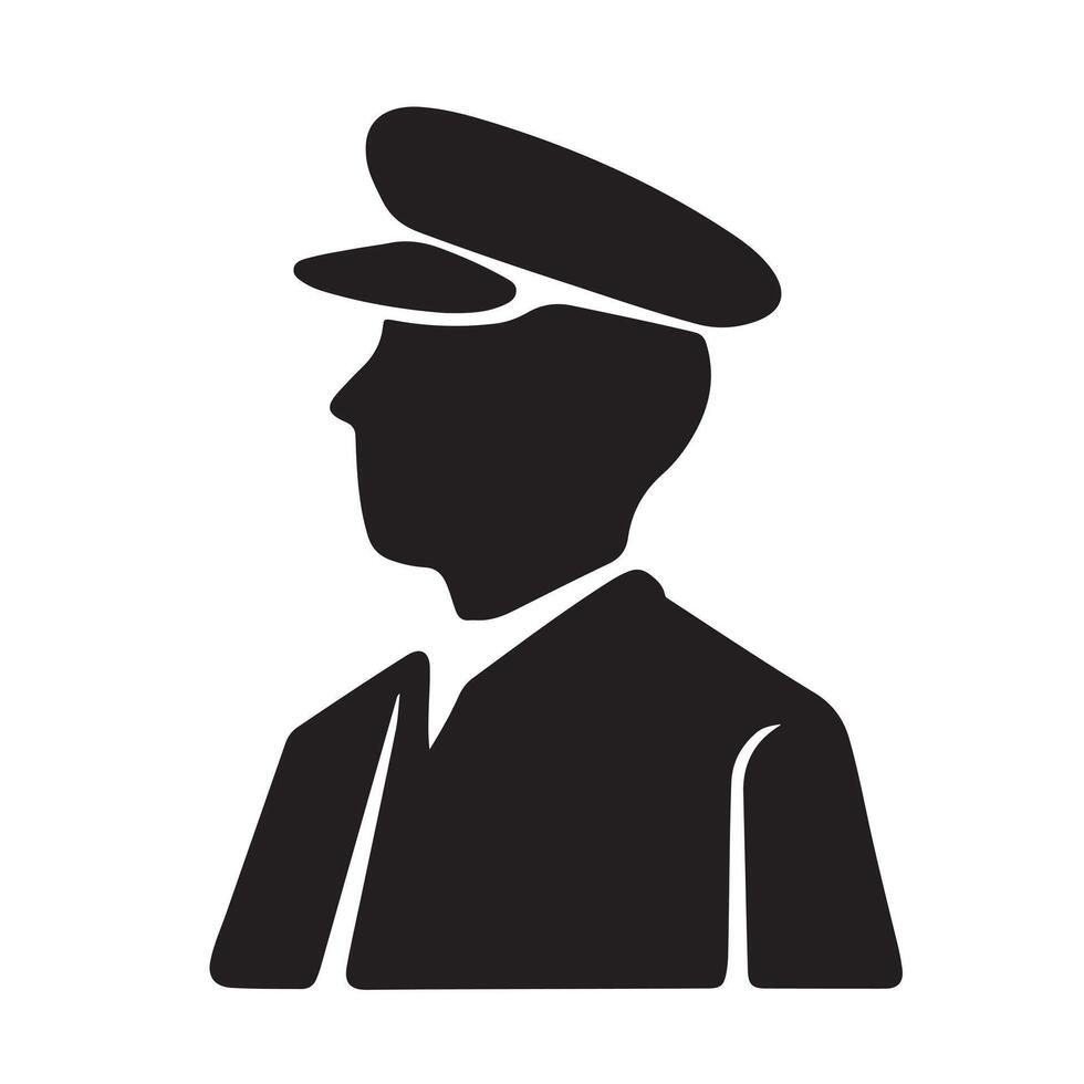 Mail Carrier Silhouette Side View Isolated on White vector