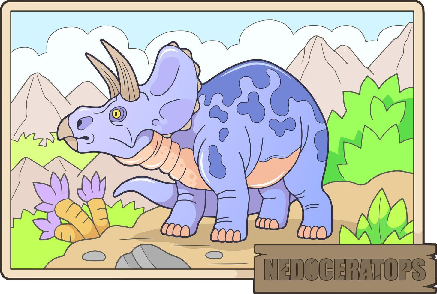 prehistoric triceratops, illustration design vector