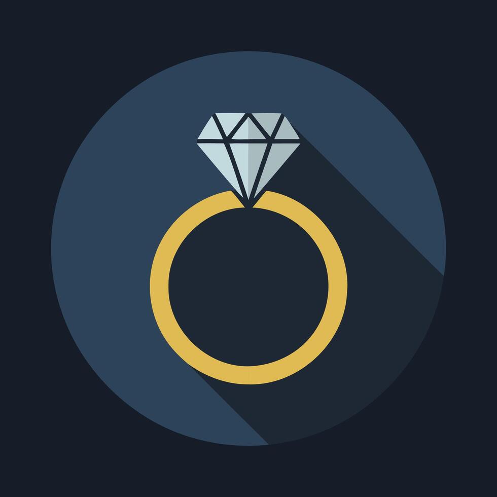 Flat design of a diamond engagement ring. vector