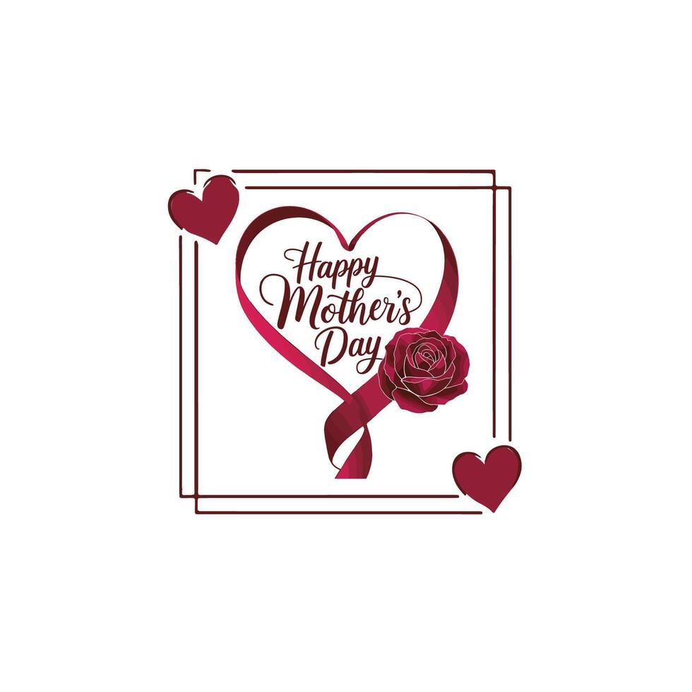 Warm and Elegant Mother's Day Typography with Heart vector
