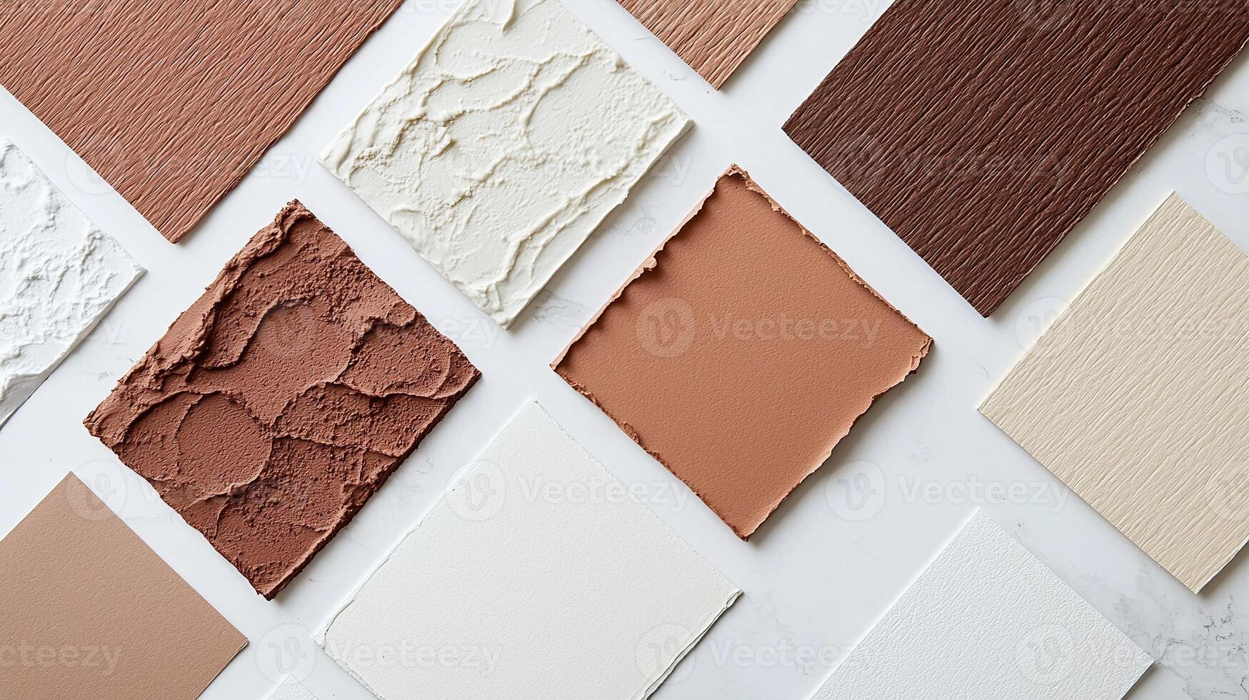 Colorful collection of paint swatches on textured background with flowers photo