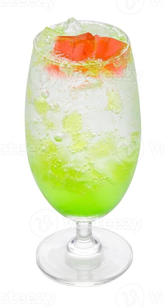 ice green apple italian soda isolated on a white background. photo