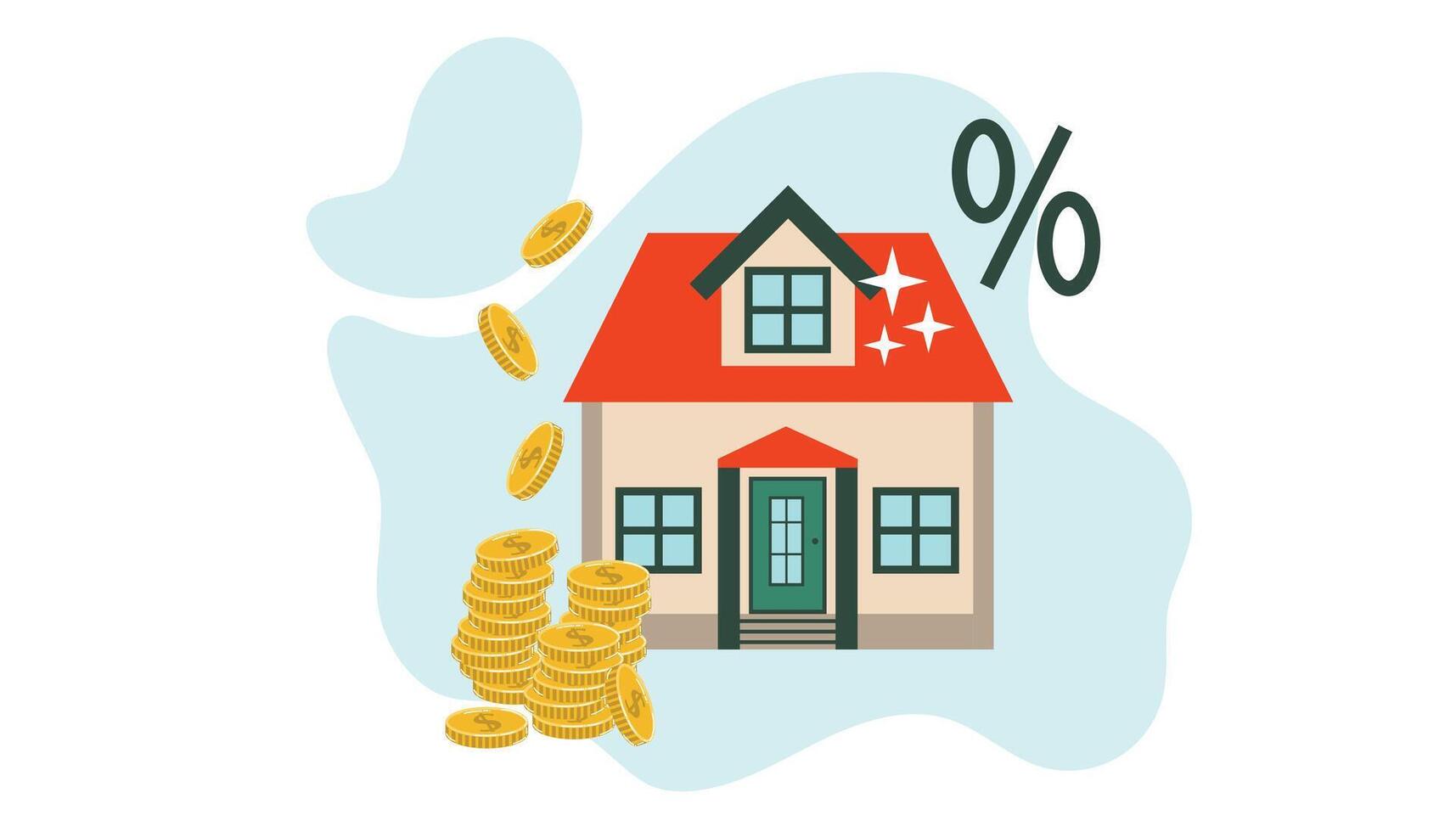 Mortgage loan. Real estate concept. Successful investment concept. vector
