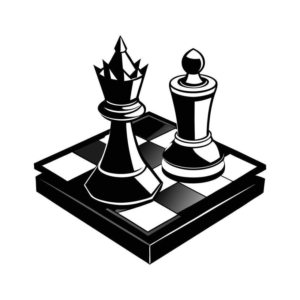 a flat illustration of a king dice, checkmate the black king on board vector