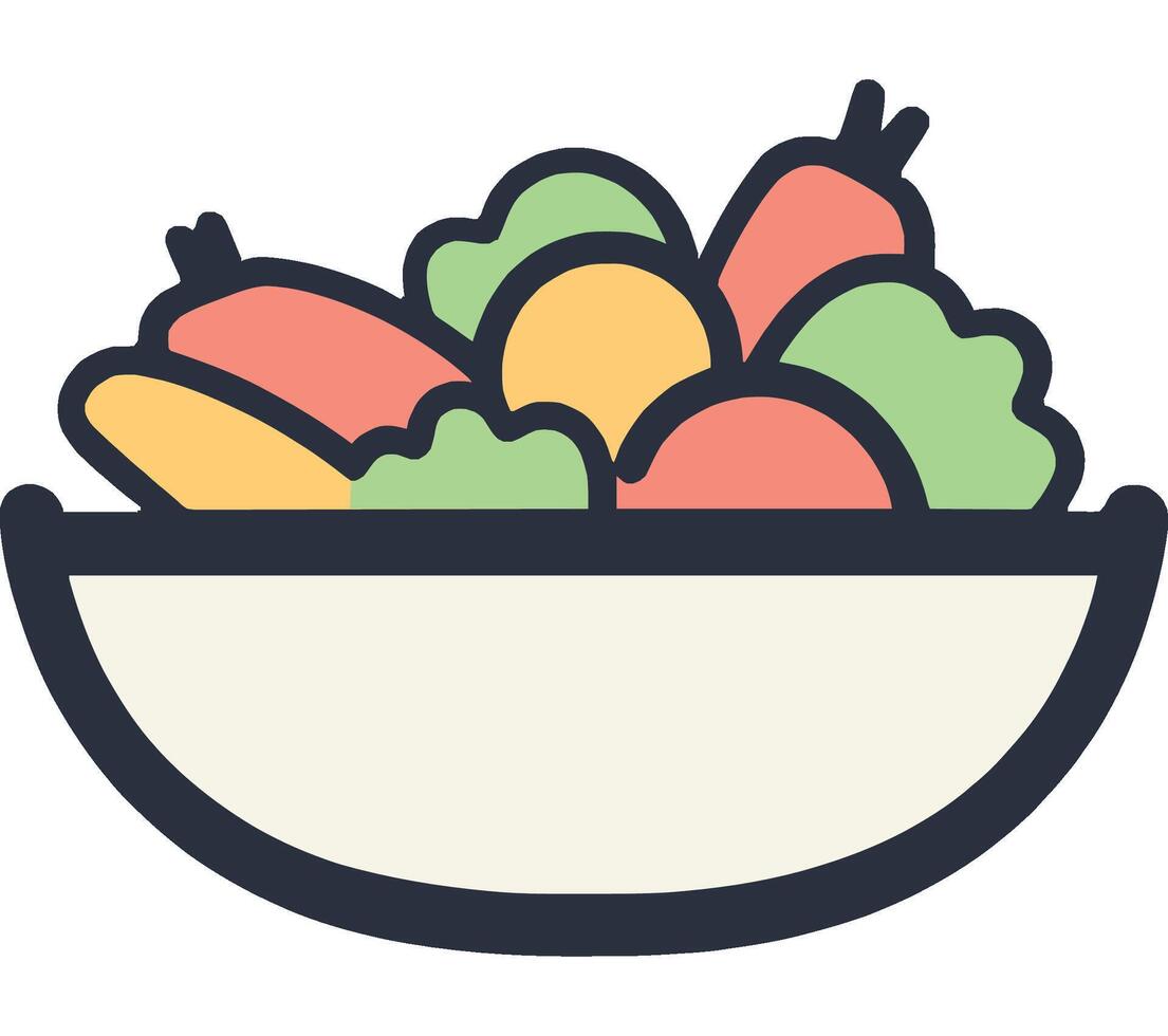 Fresh Colorful Fruit and Vegetable Bowl Nutrition vector