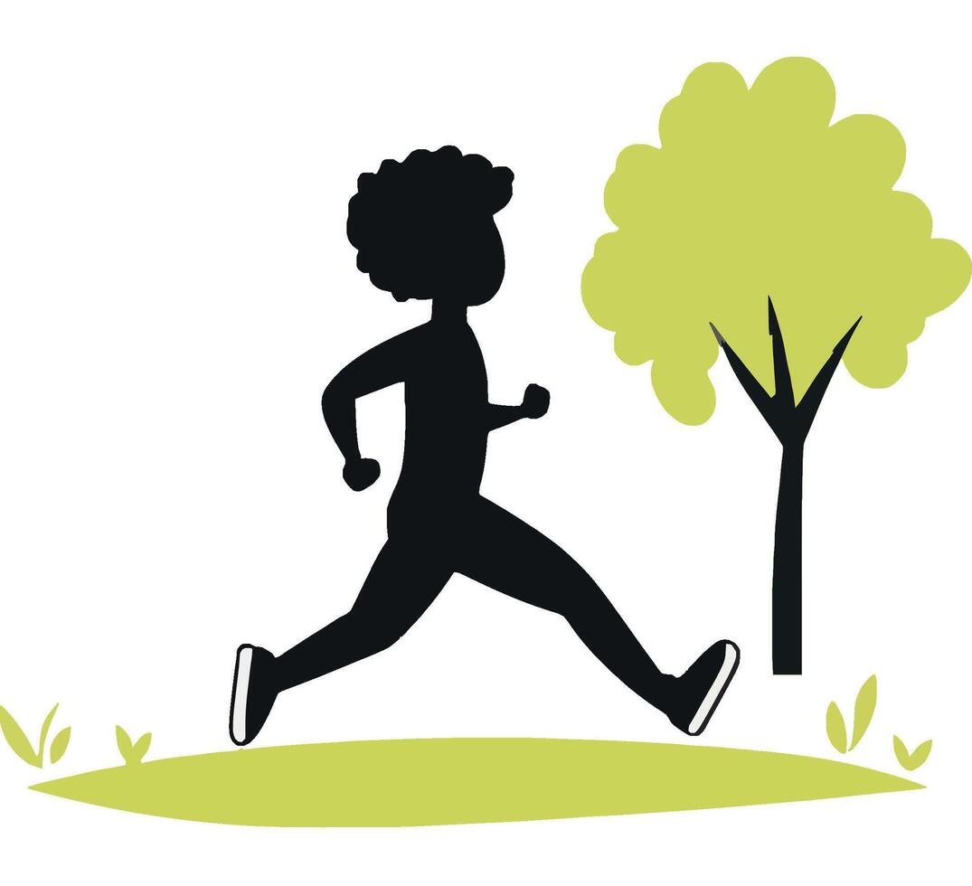 Running through Nature for Fitness and Wellness vector