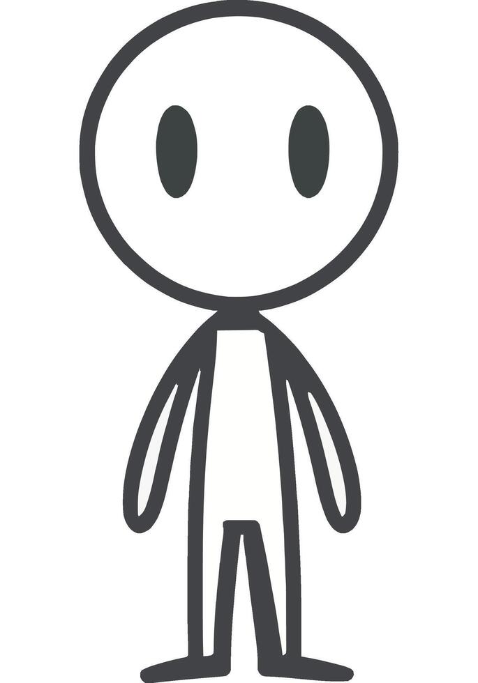 Simple Stick Figure Design in Minimalist Style vector